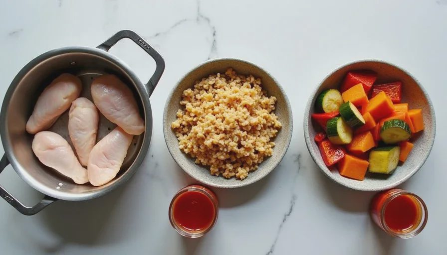 Separately prepped meal components for flexible assembly