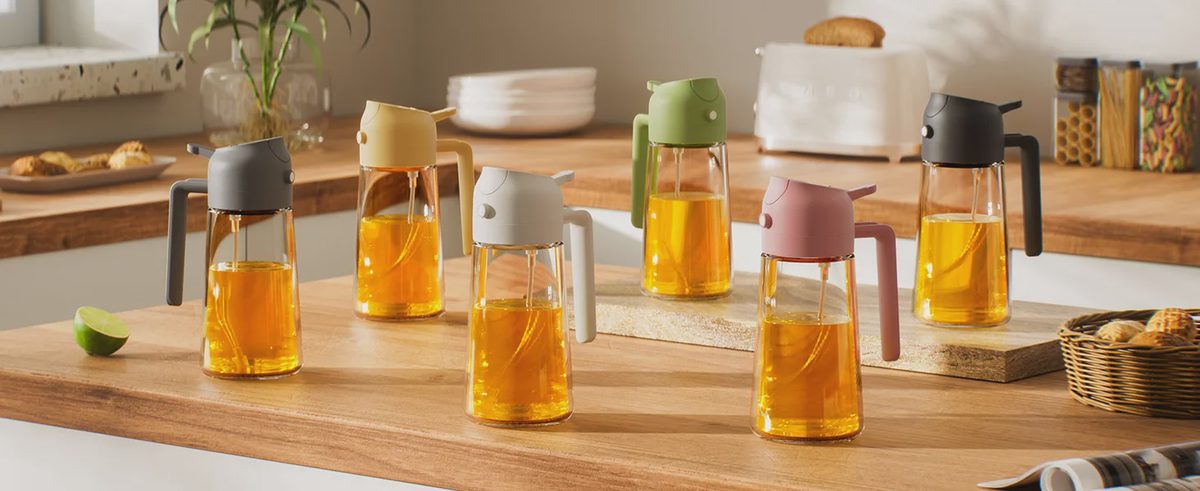 the YARRAMATE 16 oz Glass Olive Oil Sprayer ended up on my counter